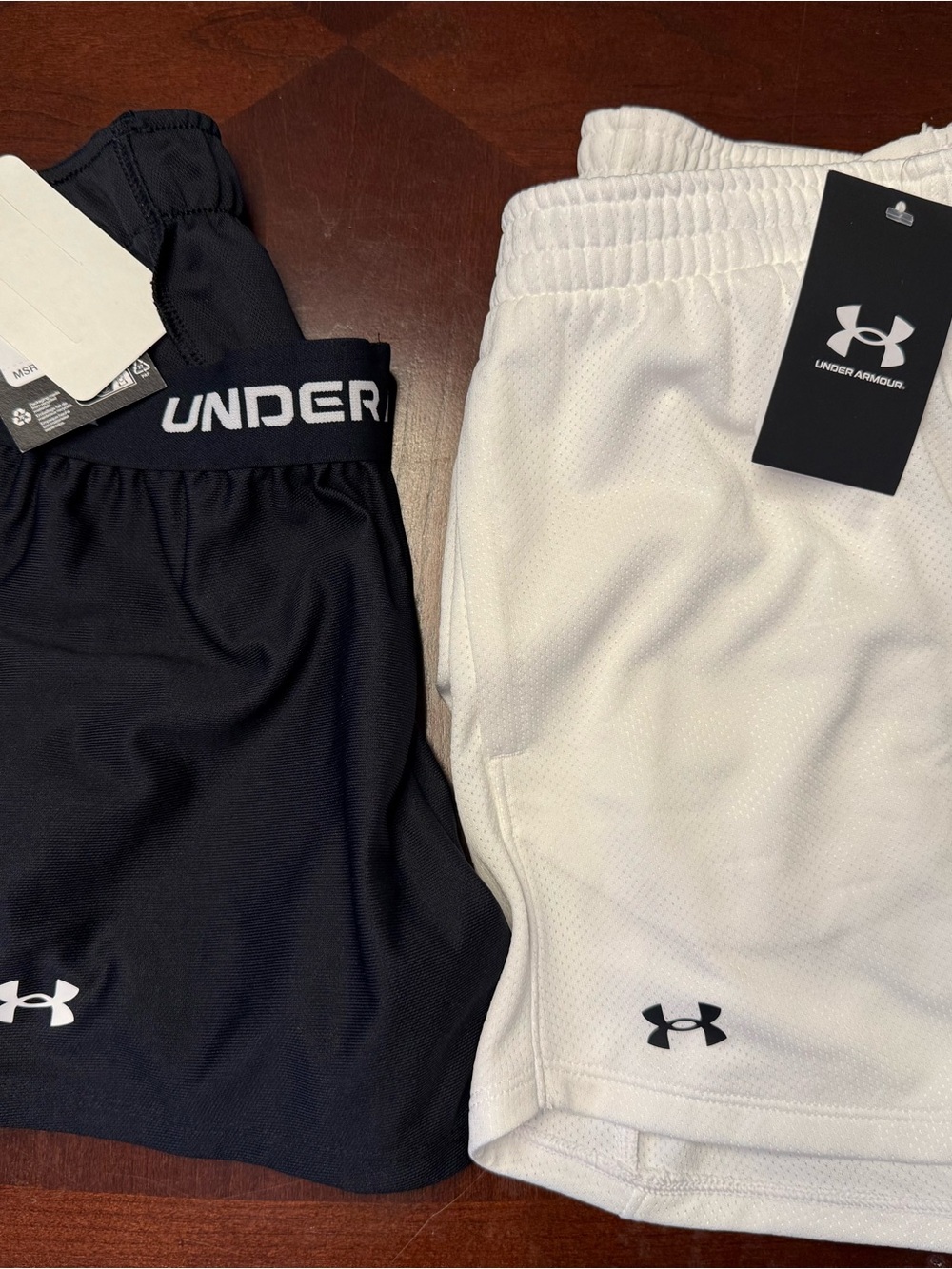 Girl’s Youth Large Under Armour Black & White  Athletic Shorts - Dual Pack